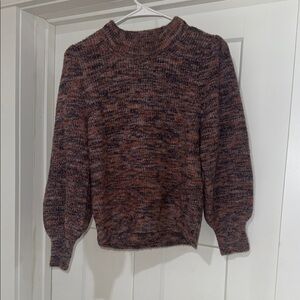 Madewell Women's Brown and Blue Crewneck Sweater